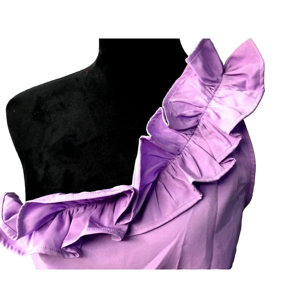 TCEC Asymmetrical One‎ Shoulder Ruffle Dress Size Medium Lavender CD01911